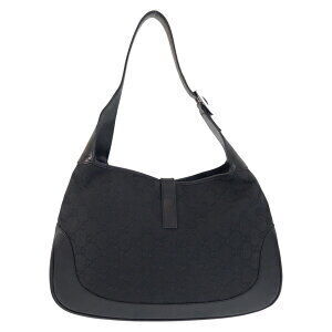 Gucci Jackie leather bag shoulder black canvas GG